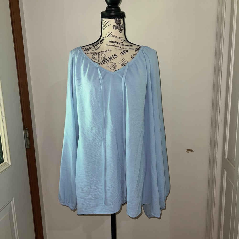 *5/25* SHEIN Sky Blue Elegant Blouse